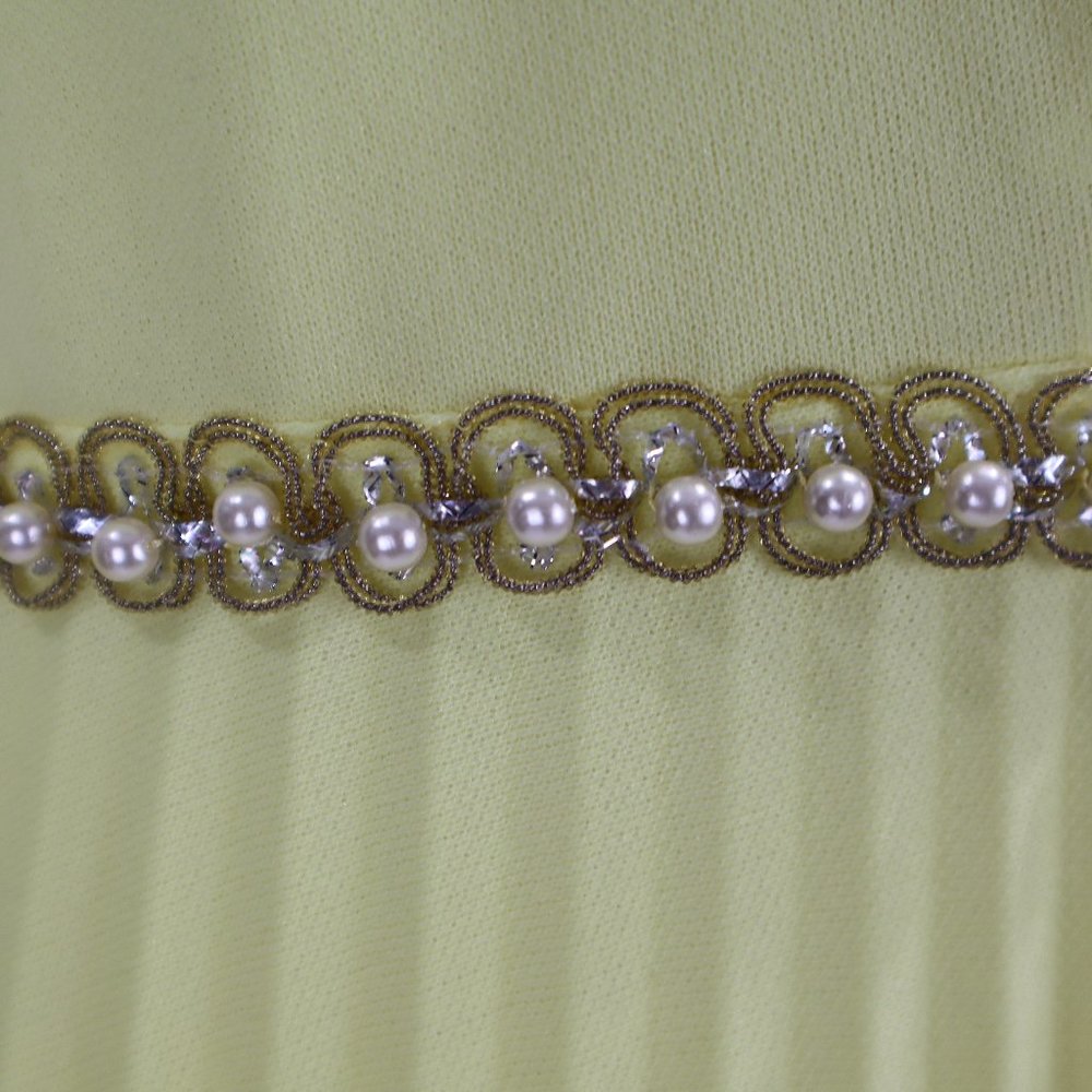 Vtg 1970's Yellow Formal Long Party Dress Gown Cocktail Hippie Prairie Boho S - Picture 8 of 12